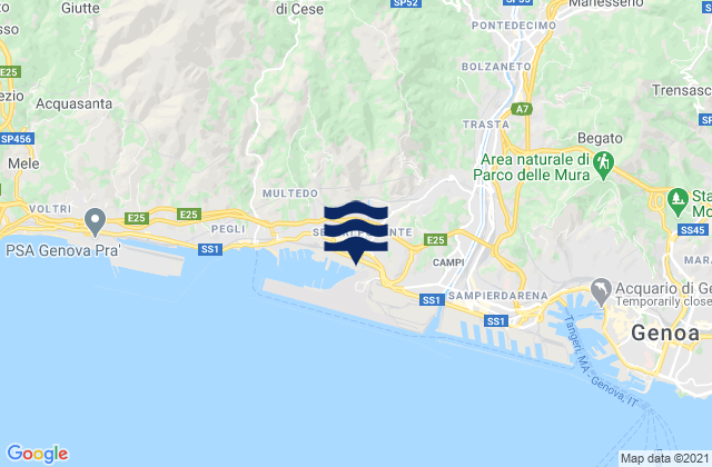 Mapa de mareas Ceranesi, Italy