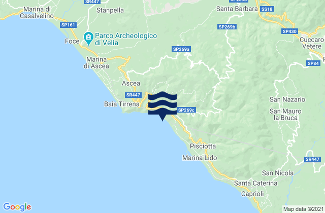 Mapa de mareas Ceraso, Italy