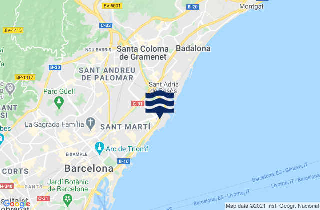 Mapa de mareas Cerdanyola del Vallès, Spain