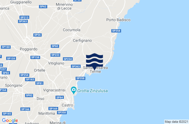 Mapa de mareas Cerfignano, Italy