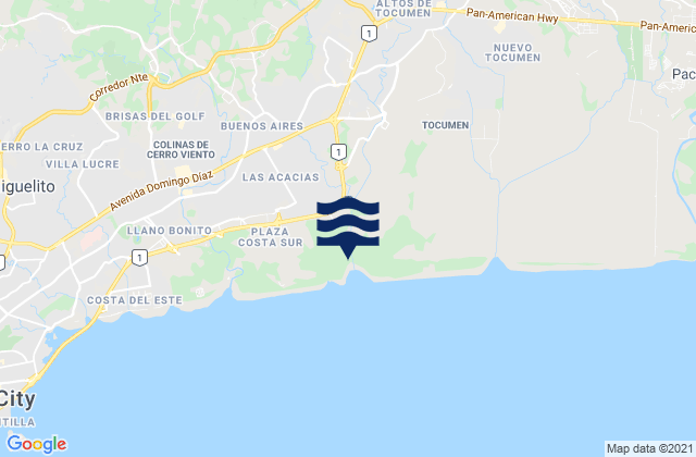 Mapa de mareas Cerro Azul, Panama