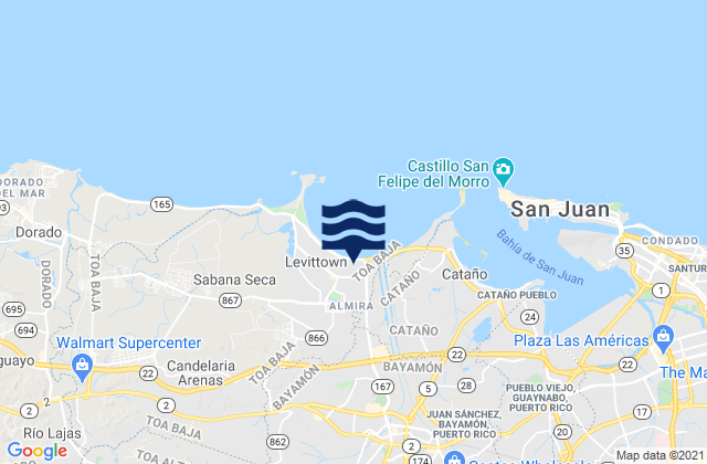 Mapa de mareas Cerro Gordo Barrio, Puerto Rico