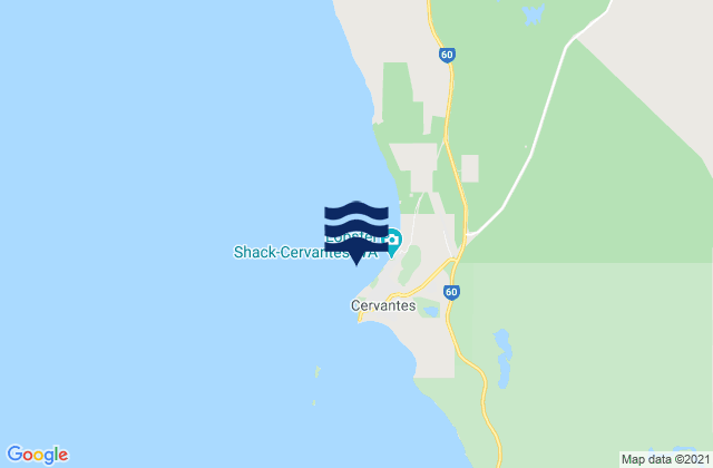 Mapa de mareas Cervantes, Australia