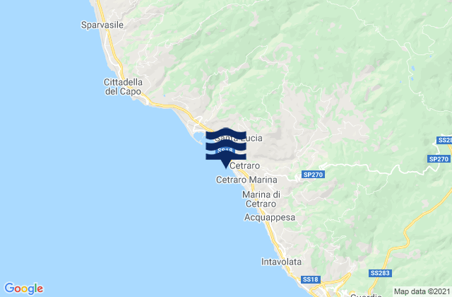 Mapa de mareas Cetraro Marina, Italy