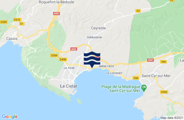 Mapa de mareas Ceyreste, France