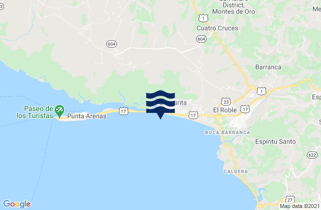 Mapa de mareas Chacarita, Costa Rica