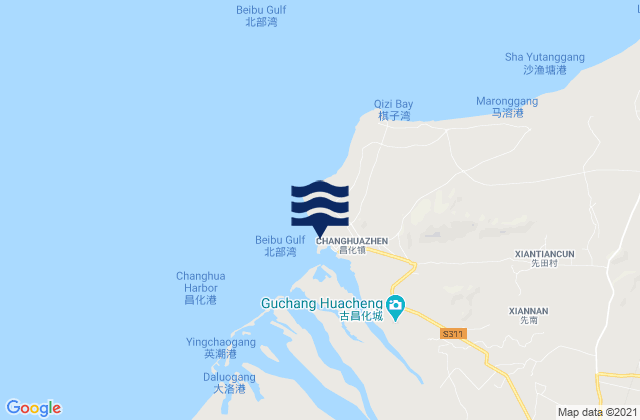 Mapa de mareas Changhua, China