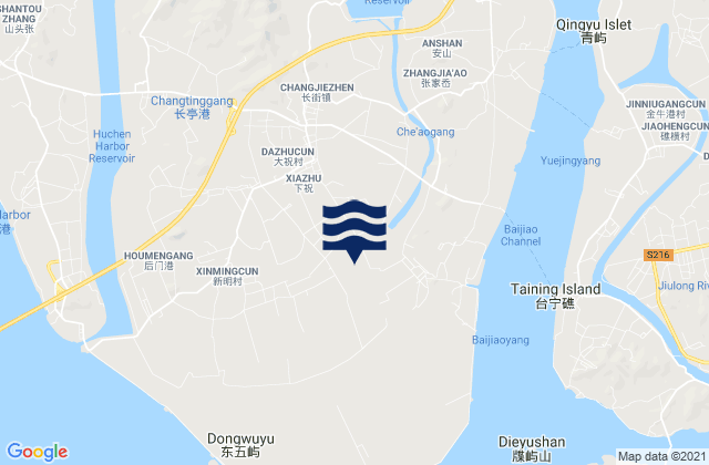 Mapa de mareas Changjie, China
