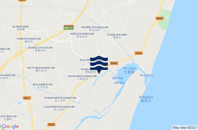 Mapa de mareas Changli, China