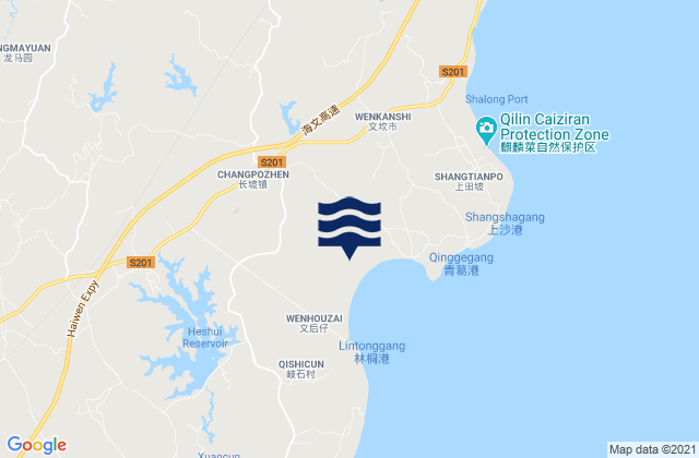 Mapa de mareas Changpo, China