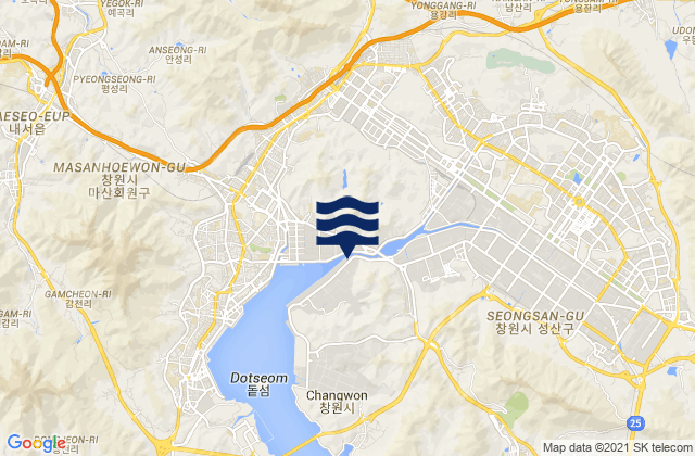 Mapa de mareas Changwon, South Korea