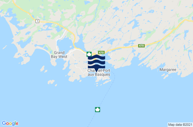 Mapa de mareas Channel-Port aux Basques, Canada