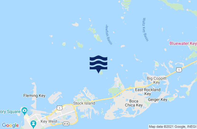 Mapa de mareas Channel Key West Side, United States