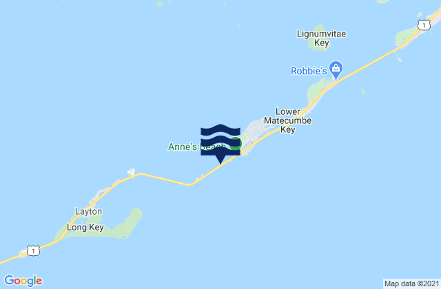 Mapa de mareas Channel Two East (Lower Matecumbe Key Florida Bay), United States