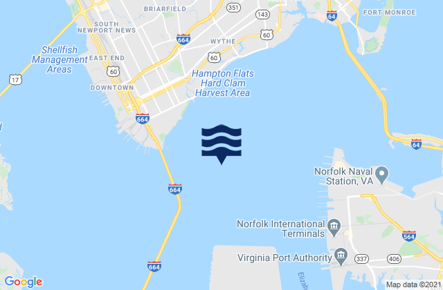 Mapa de mareas Channel middle, United States