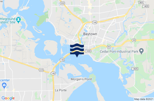 Mapa de mareas Channelview, United States