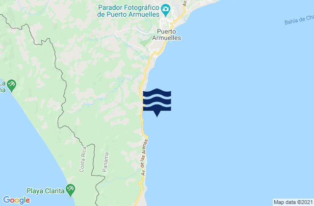 Mapa de mareas Charco Azul, Panama