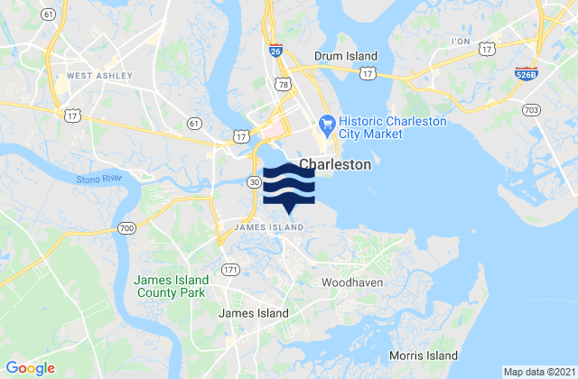 Mapa de mareas Charleston County, United States