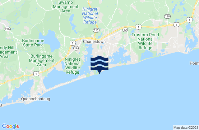 Mapa de mareas Charlestown Breachway Beach, United States