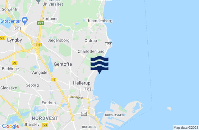 Mapa de mareas Charlottenlund, Denmark