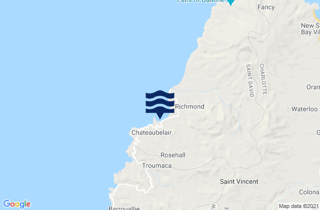 Mapa de mareas Chateaubelair, Saint Vincent and the Grenadines