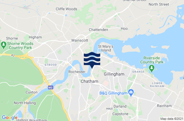 Mapa de mareas Chatham, United Kingdom