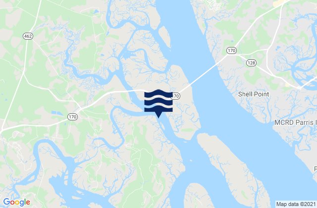 Mapa de mareas Chechessee Bluff (Chechessee River), United States