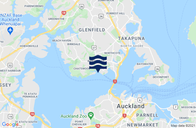 Mapa de mareas Chelsea Bay, New Zealand