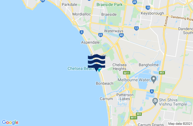 Mapa de mareas Chelsea, Australia