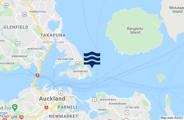 Mapa de mareas Cheltenham Beach, New Zealand