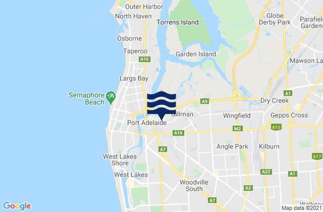 Mapa de mareas Cheltenham, Australia