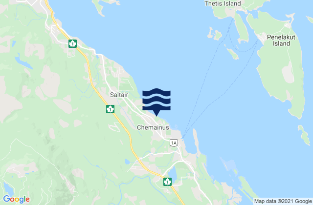 Mapa de mareas Chemanius, Canada