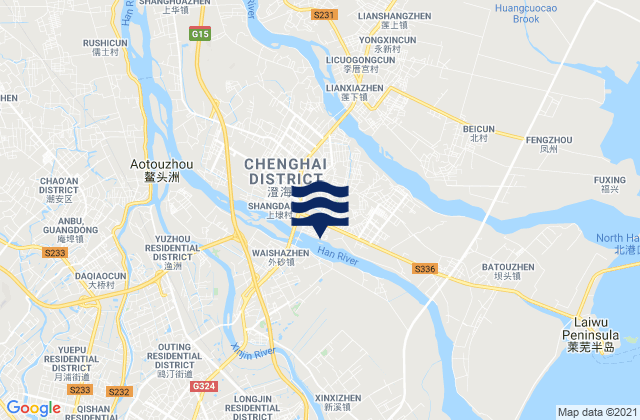 Mapa de mareas Chenghua, China