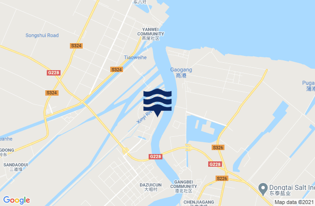 Mapa de mareas Chenjiagang, China