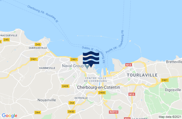 Mapa de mareas Cherbourg, France