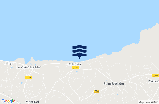 Mapa de mareas Cherrueix, France