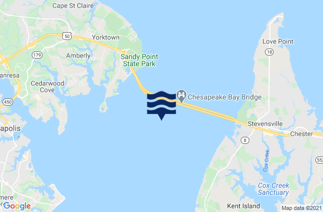 Mapa de mareas Chesapeake Bay Bridge 0.6 n.mi S of., United States