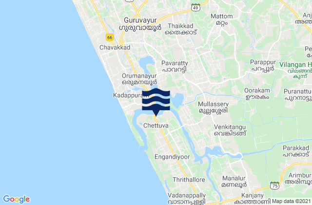 Mapa de mareas Chetwayi, India