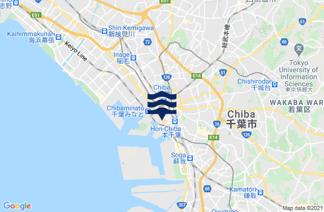 Mapa de mareas Chiba-ken, Japan