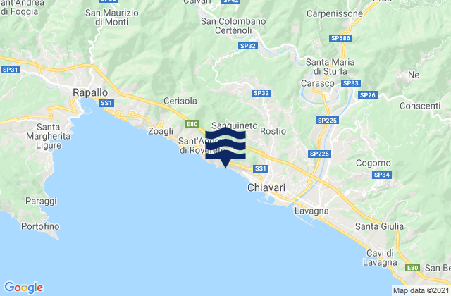 Mapa de mareas Chiesa Nuova, Italy
