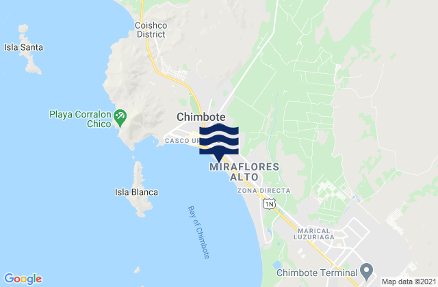 Mapa de mareas Chimbote, Peru