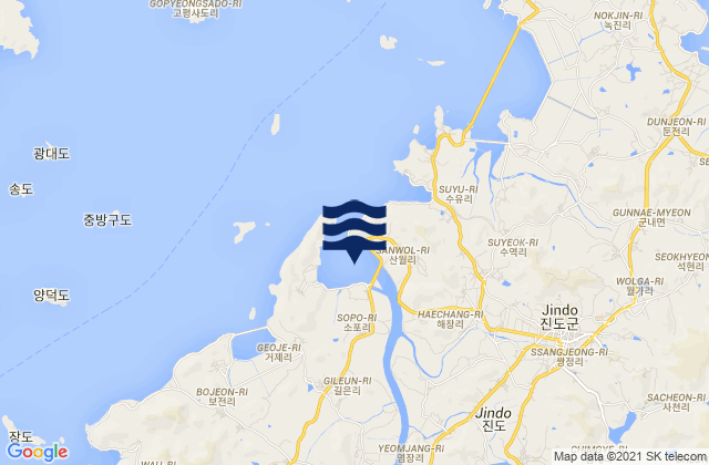 Mapa de mareas Chin-do, South Korea