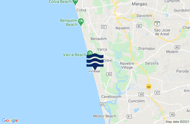 Mapa de mareas Chinchinim, India