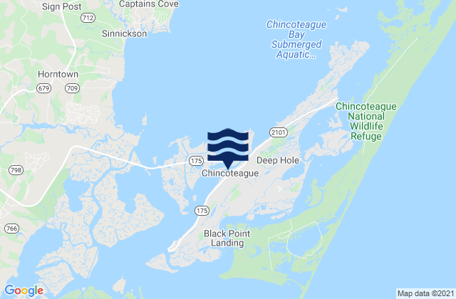 Mapa de mareas Chincoteague, United States