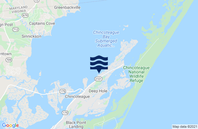 Mapa de mareas Chincoteague Island (Blake Cove), United States