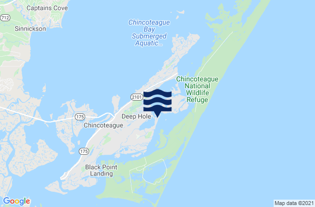 Mapa de mareas Chincoteague Island (Oyster Bay), United States
