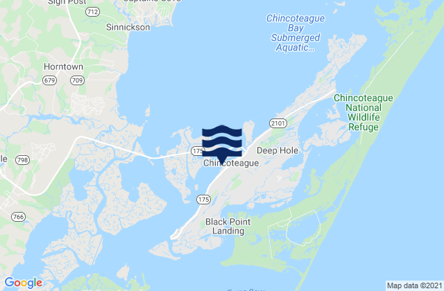 Mapa de mareas Chincoteague Island (Uscg Station), United States