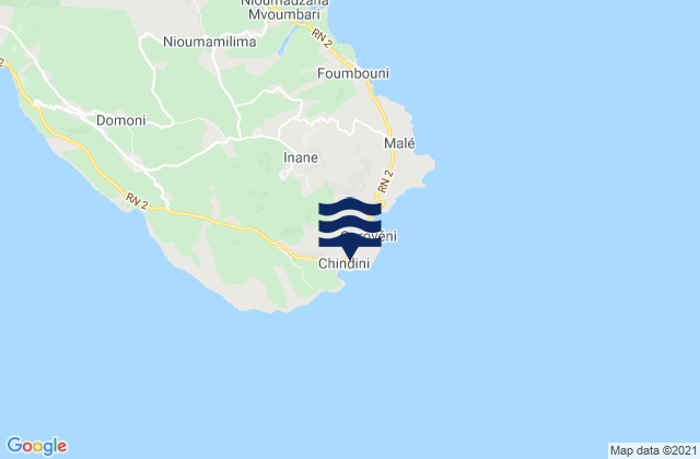 Mapa de mareas Chindini, Comoros