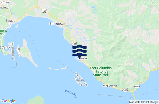 Mapa de mareas Chinook Baker Bay Wash., United States