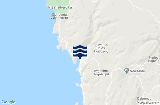 Mapa de mareas Chios, Greece